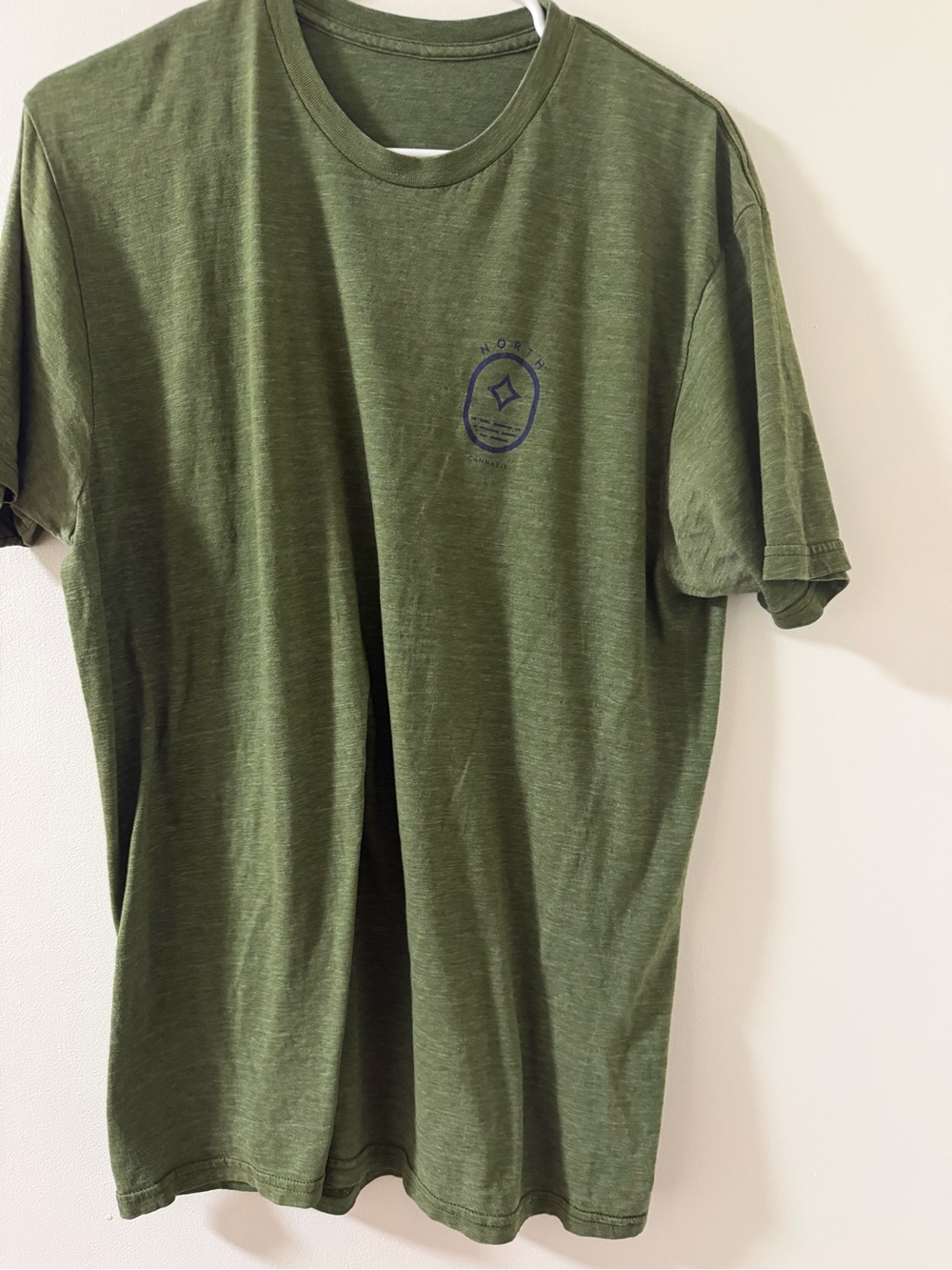 Men's Olive Short Sleeve Crew Tee with Chest Logo